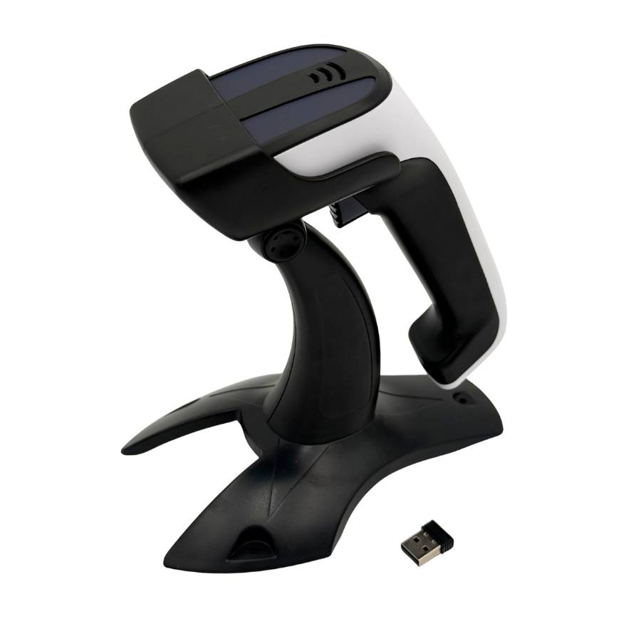 Lector de códigos 2D con base, inalambrico, barras y QR. ASIANWELL awV20R